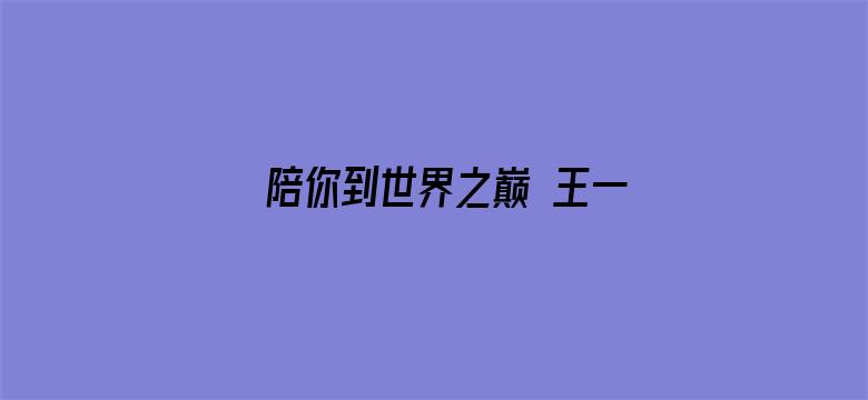 陪你到世界之巅 王一博个人版